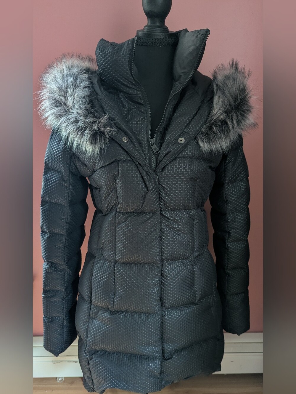 The North Face Hey Mama Parkina Down Parka Black Faux Fur Hood S
